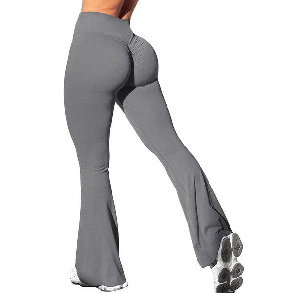 Calça de moletom feminina cintura alta perna larga casual.